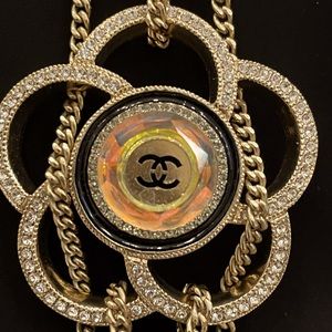 Chanel multi strand gold necklace.